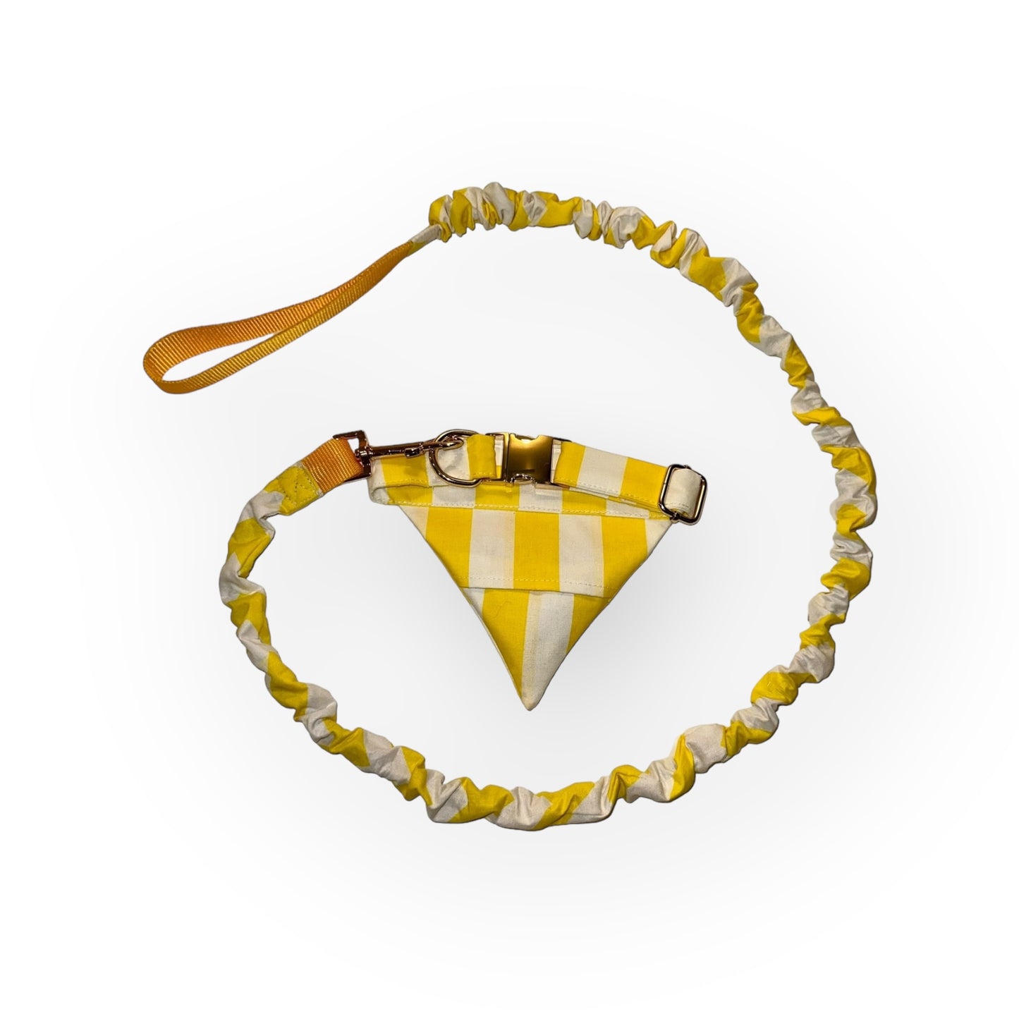 Yellow and White Stripe No Tangle Dog Leash