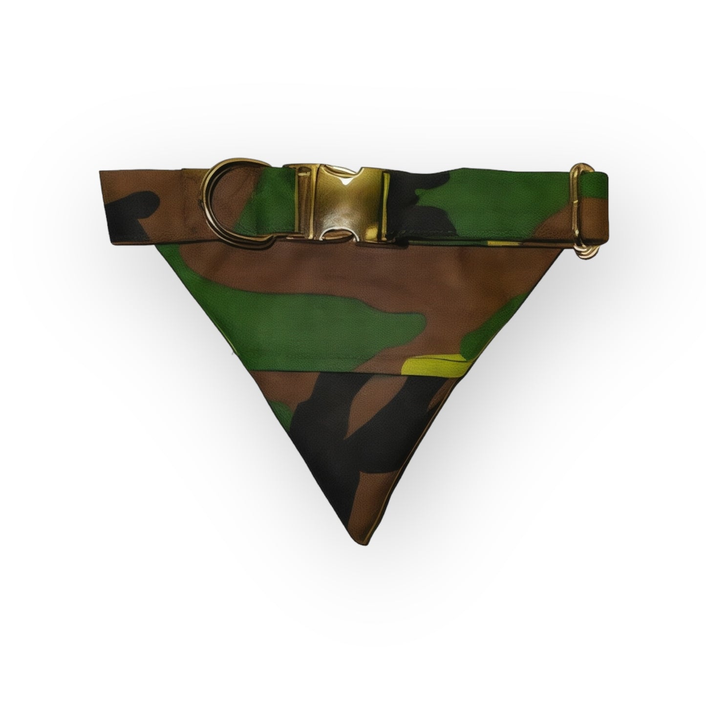 Camo No Tangle Dog Collar and Bandana In-one