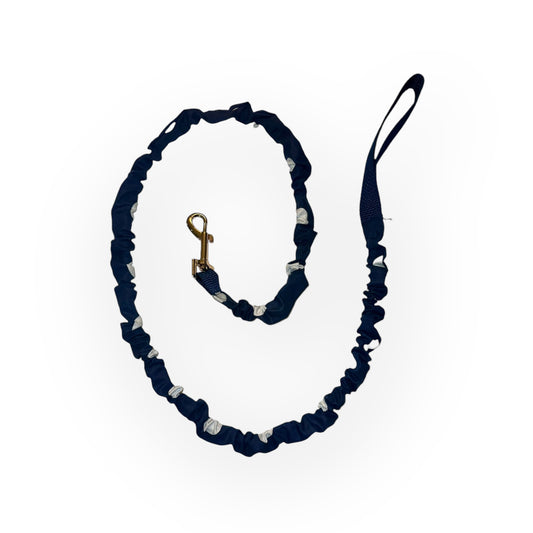 Navy and White Polkadot No Tangle Dog Leash